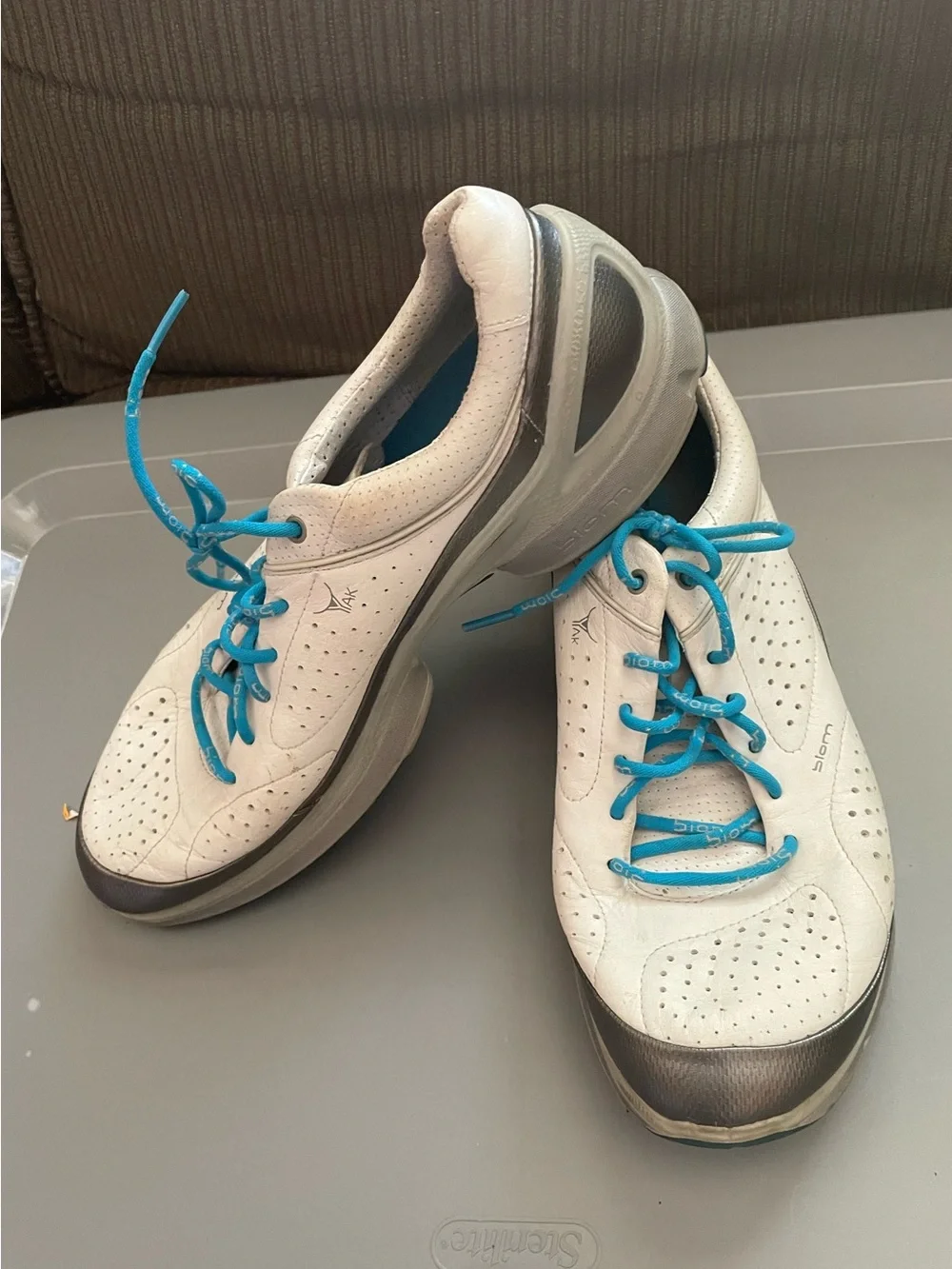 ECCO Biom Fjuel Women's 41 EU 10-10.5 US Shoes White Leather Sneakers Lace Up